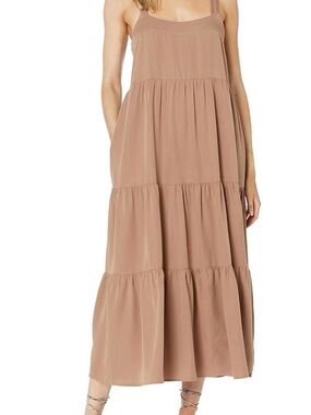 Tiered Maxi Sundress in Taupe